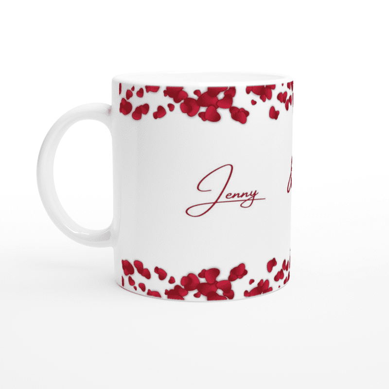 Ribbon of Hearts Personalised Valentines Mug